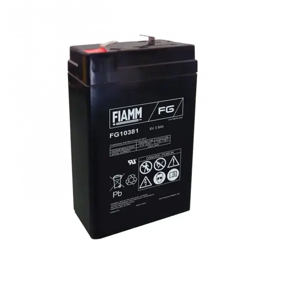 FIAMM FG10381, FIAMM prémium akkumulátor, 6V/3,8Ah, 0,6 kg, h: 66 sz: 33 m: 119mm