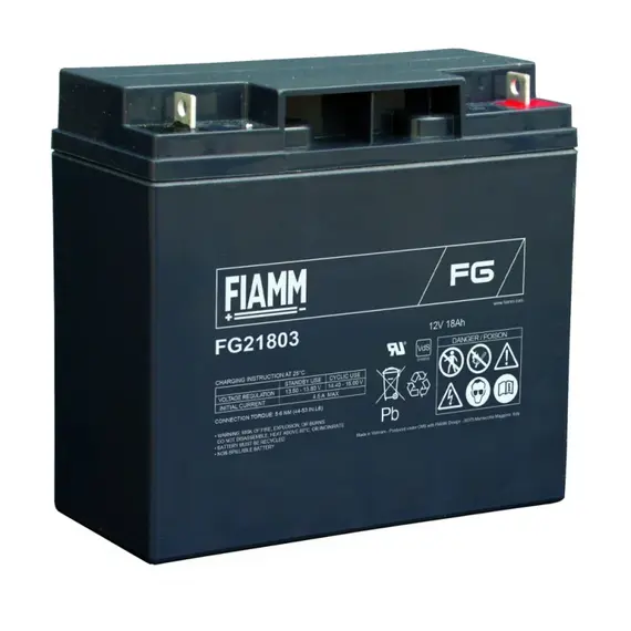 FIAMM FG21803, FIAMM prémium akkumulátor, 12V/18Ah, 5,6 kg, h: 181 sz: 76 m: 167mm