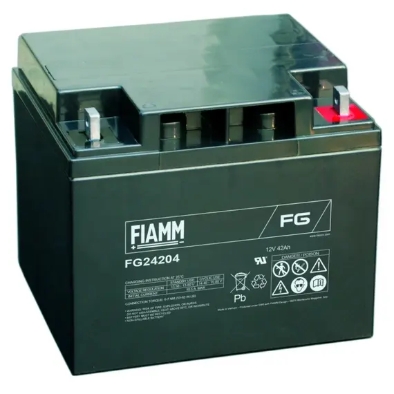 FIAMM FG24204, FIAMM prémium akkumulátor, 12V/42Ah, 13,5 kg, h: 197 sz: 165 m: 170mm