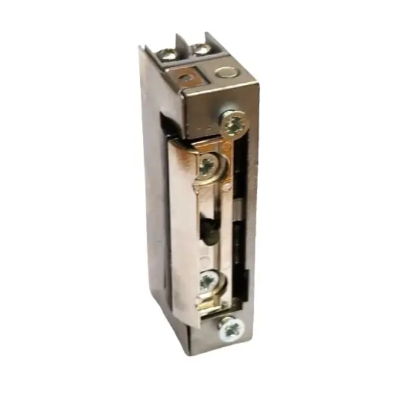 JIS Elektromos zár, ellenoldal, zárfogadó. Külső tűs memóriás, keskeny,  24/48V AC/DC, 24V/0,17A - 48 V/0,34A , impulzusos, normál, átfordítható,140 Ω