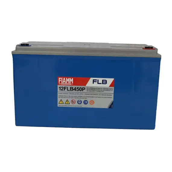 FIAMM 12FLB450P, FIAMM prémium akkumulátor, 12V/120Ah, 38,5 kg, h: 379 sz: 174 m: 214mm
