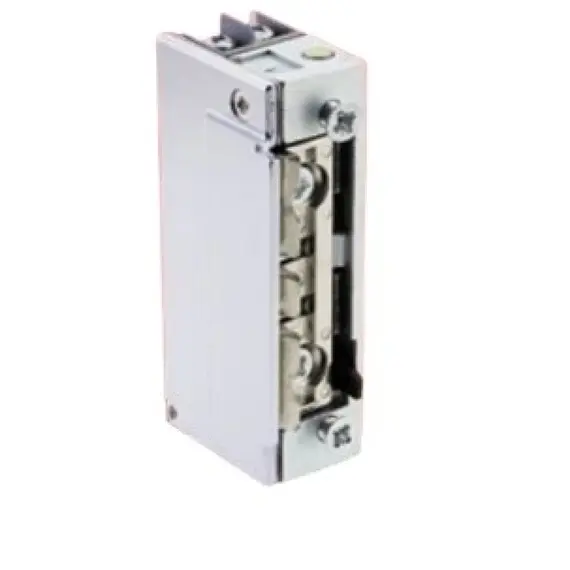 JIS Elektromos zár, ellenoldal, zárfogadó, fordított üzemű, csúszó retesszel,  kisáramú 12V DC/300mA, folyamatos üzem 40 Ω