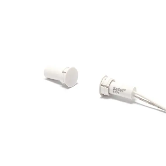 SATEL Mini befúrható nyitásérzékelő 12V DC fehér IP67 Ø6,5×25mm műanyag ház