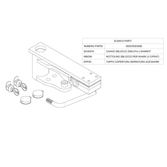 PROTECO Nyitószerkezet  110° SHARK földbe rejtett motorhoz