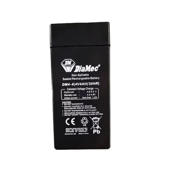 DIAMEC Akkumulátor 4 V, 4 Ah, 47 x 47 x 102 mm, 0,47 kg, gondozásmentes