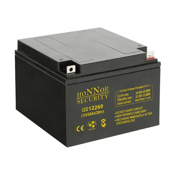 HONNOR SECURITY AGM akkumulátor, 12V / 26Ah, zárt, gondozásmentes