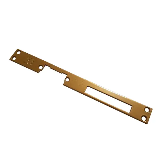 EFFEFF Effeff univerzális szerelésű hosszú előlap, aranyszínű, szálcsiszolt, 250x25mm, 3 mm-es előlapvastagság, zárnyelv kivágással