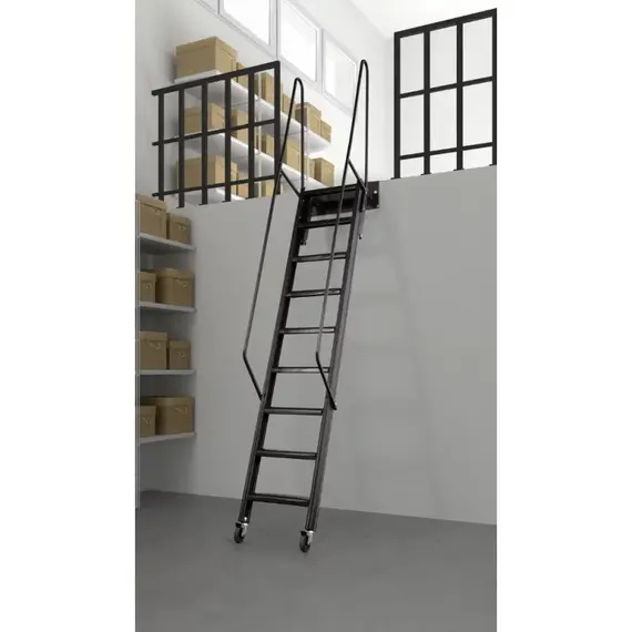 FANTOZZI MEZZANINE galéria feljáró létra BASIC kivitel, kapaszkodó vastagsága: 44cm, mélység: 7cm, magasság: 200/300, színek: fehér, szürke, fekete