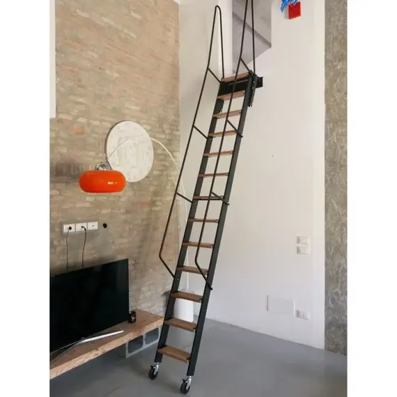 FANTOZZI MEZZANINE galéria feljáró létra ELEGANT kivitel, kapaszkodó vastagsága: 44cm, mélység: 12cm, magasság: 200/300, színek: fehér, szürke, fekete