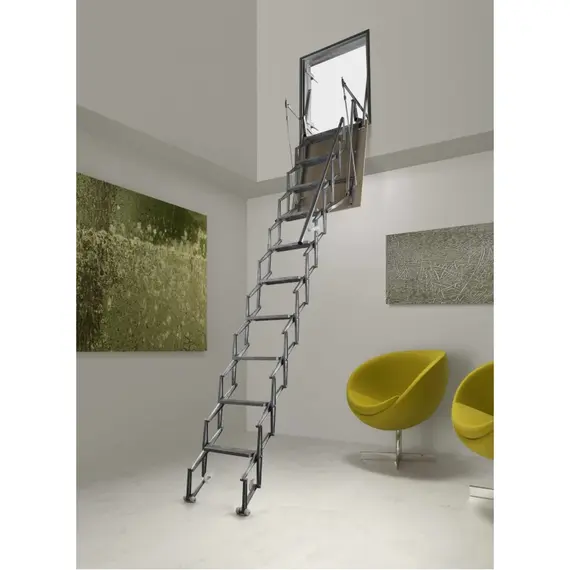 FANTOZZI ACI ALLUMINIO falból nyitható padlásfeljáró STANDARD ELEGANT kivitelben, csapónyílás: 80x60 - 130x70, magasság: 301/328 - 276/300, ajtó vastagság: 18/28
