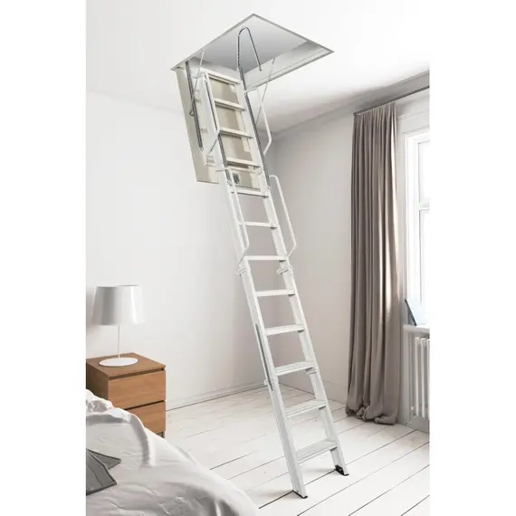 FANTOZZI ACI QUATTRO kézi nyitású négy részes padlásfeljáró BASIC kivitelben, csapónyílás: 130x80 - 130x120, magasság: 361x380, ajtó vastagság: 18/28