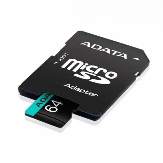 ADATA SD kártya, 64GB, 100MB/s olvasási sebesség, 85MB/s írási sebesség, adapterrel