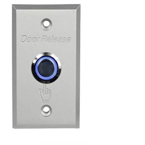 HONNOR SECURITY HS-K4A-LED kiengedőgomb, nyomógomb, LED háttérvilágítással, süllyesztett szerelésű, rozsdamentes, alu, robusztus,  91x28x20mm