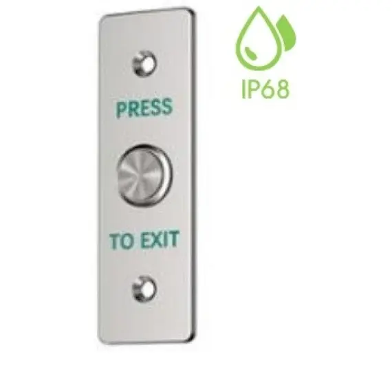 HONNOR SECURITY kilépő gomb, nyomógomb, IP66 kültéri vízálló rozsdamentes acél, süllyesztett szerelésű, 115x40mm