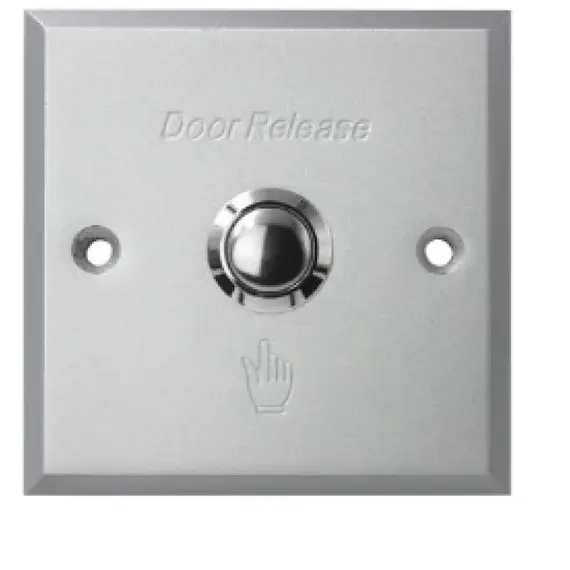 HONNOR SECURITY Kiengedő gomb, nyomógomb, süllyesztett szerelésű, rozsdamentes, alu, robusztus, kiengedő 86x86x33 mm