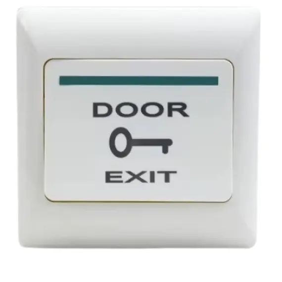 HONNOR SECURITY Műanyag, fehér, sűllysztett szerelésű nyomógomb "EXIT" felirattal, NO/C kontaktus, 86x86cm,