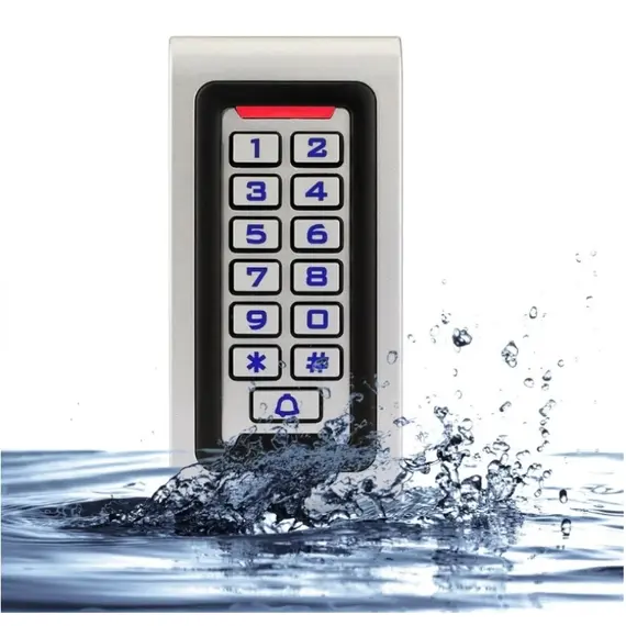 HONNOR SECURITY HS-208EW-IC-Outdoor Kódzár és 13.56 MHz Mifare kártyaolvasó, önálló működésű fém, kültéri, vízálló, csengő funkcióval. 120x56x20mm