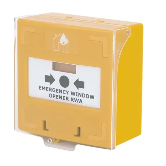 HONNOR SECURITY HS-K9RG-A DPDT Visszaállítható Vészkijárat Kioldó Nyomógomb – 2 Csoport NO/NC/COM, sárga 