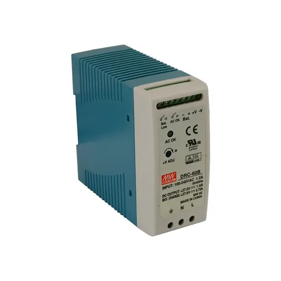 MEAN WELL DIN sínes tápegység. Tápfeszültség: 90÷264VAC / 127÷370VDC. Kimeneti feszültség: 1,4A/27,6VDC.