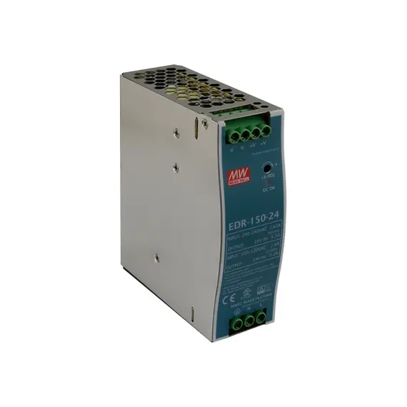 MEAN WELL DIN sínes tápegység. Tápfeszültség: 90÷264VAC / 127÷370VDC. Kimeneti feszültség: 5A/24VDC.