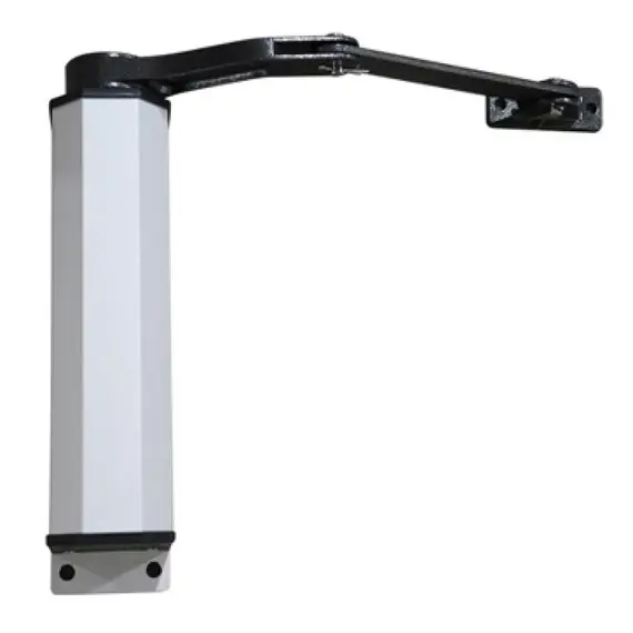 TIGERMAT TM-RS-140 Oldalsó rögzítésű keskeny csuklókaros ajtó/kapunyitómotor vezérléssel, 2db fix kód távirányító, 90° nyitási szög, max. 1200 mm, 140 kg ajtó 