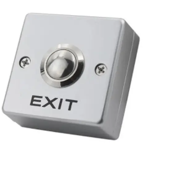 HONNOR SECURITY HS-K15B 53×53 cinkötvözetből készült kilépő nyomógombos kapcsoló EXIT felirattal NO/COM