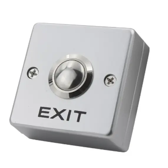HONNOR SECURITY HS-K15B 53×53 cinkötvözetből készült kilépő nyomógombos kapcsoló EXIT felirattal NO/NC/COM