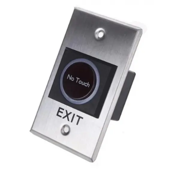 HONNOR SECURITY HS-K2A Érintésmentes infravörös ajtónyitó gomb "No Touch" és "EXIT" felirattal, NO/NC/COM  115x70x25mm