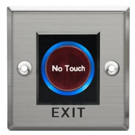 HONNOR SECURITY HS-K2B érintésmentes kiléptető gomb NC/NO/COM "NO TOUCH" és "EXIT" felirattal, 86x86x35mm