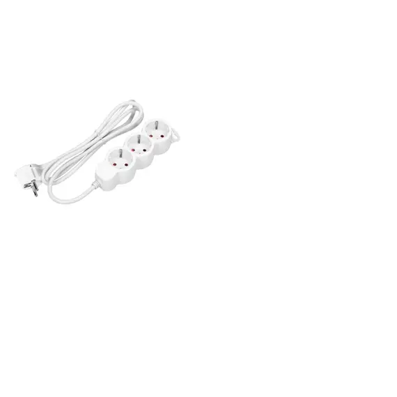 ORNO Hosszabbító aljzat 3x 2P+E Schuko, 5 m H05VV-F 3x1,5 mm², Imax = 16 A, fehér
