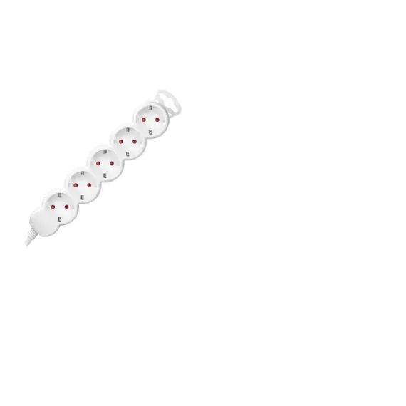 ORNO Hosszabbító aljzat 5x 2P+E, 1,5 m, Schuko H05VV-F 3x1,5 mm2, Imax=16A, fehér