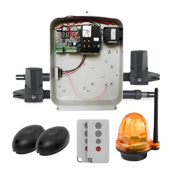 PROTECO Szárnyaskapu mozgató szett, 2,75m-es kapuszárnyig, 230V-os, PROTECO motorokkal, TECNO vezérléssel 