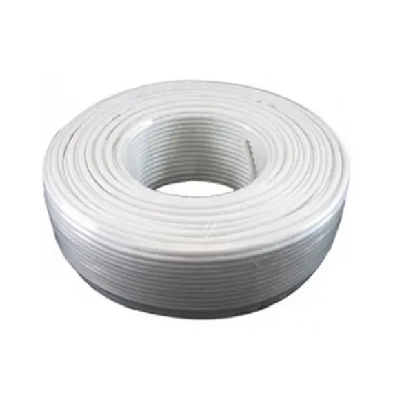 HONNOR SECURITY HS-2x0.22mm2 RIASZTÓ KÁBEL 100 m Sodrott réz erek, réz földszál alufólia árnyékolás, fehér PVC köpeny 