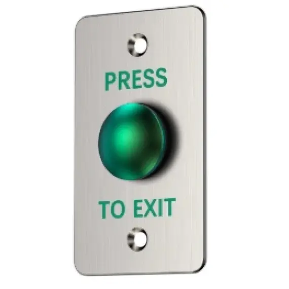 HONNOR SECURITY HS-K819-B Rozsdamentes acél gombos kiléptető nyomógomb, 86x50mm, zöld gomba alakú, IP67