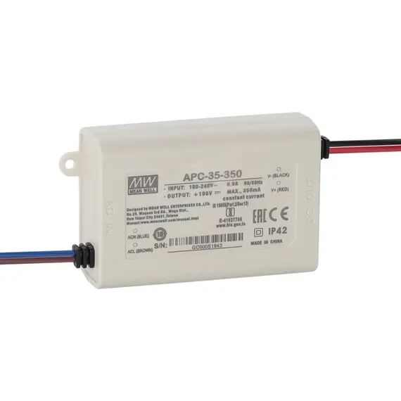 PULSAR APC 28-100V/35W/350mA LED tápegység állandó áramú, IP42, SCP/OVP védelemmel