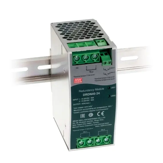 PULSAR DRDN40 Redundáns tápegység modul 24V DC 40A DIN-sínre szerelhető, SCP/OLP védelemmel, LED kijelzéssel