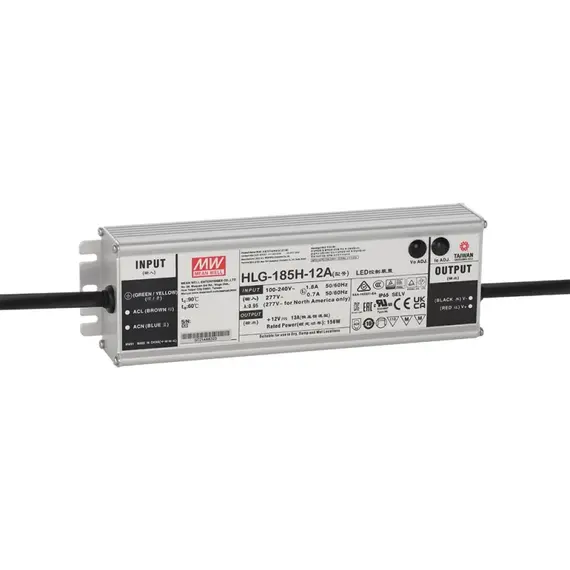 PULSAR HLG 12V/185W/13A LED tápegység – IP65, állítható feszültség és áram, túlvédelmekkel