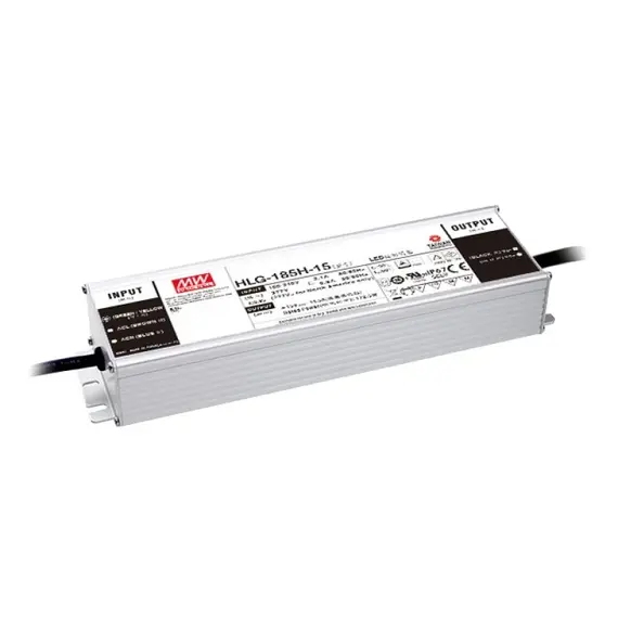 PULSAR HLG 12V/185W/13A LED tápegység IP67, stabil feszültségű, 228×68×38.8 mm, SCP/OLP/OVP/OHP védelemmel