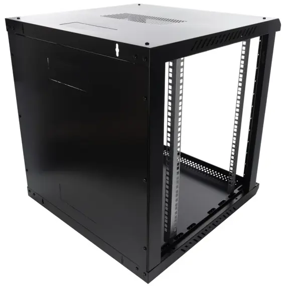 PULSAR 12U / 19” RACK szekrény, falra szerelhető, összeszerelésre kész, fekete, 600x600