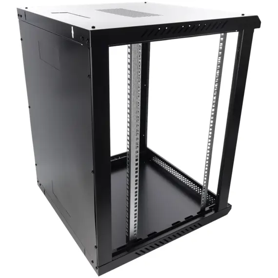 PULSAR 15U / 19” RACK szekrény, falra szerelhető, összeszerelésre kész, fekete, 600x600