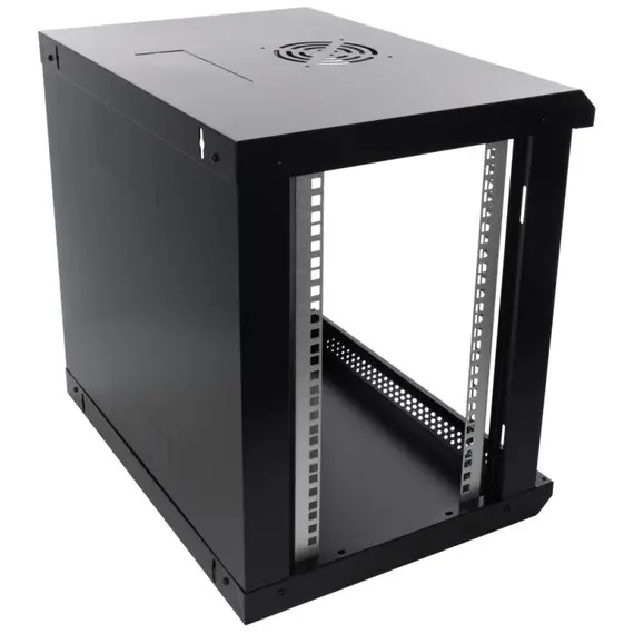PULSAR 9U / 19” RACK szekrény, falra szerelhető, összeszerelésre kész, fekete, 540x402