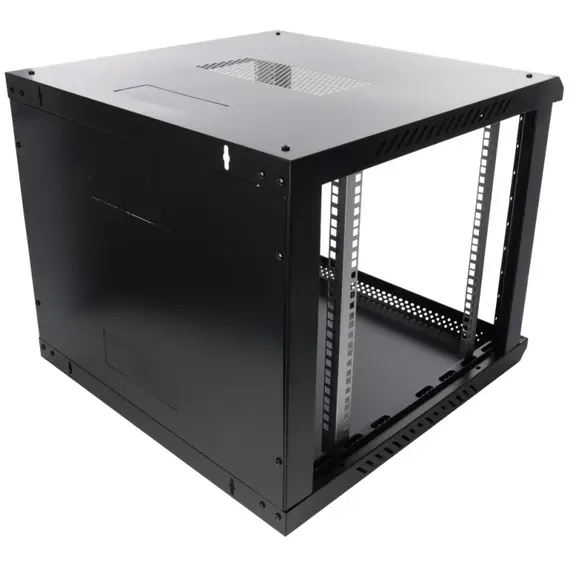 PULSAR 9U / 19” RACK szekrény, falra szerelhető, összeszerelésre kész, fekete, 600x600