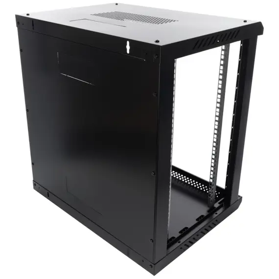PULSAR 12U / 19” RACK szekrény, falra szerelhető, összeszerelésre kész, fekete, 600x450