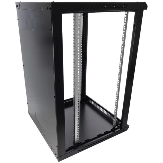 PULSAR 18U / 19” RACK szekrény, falra szerelhető, összeszerelésre kész, fekete, 600x600