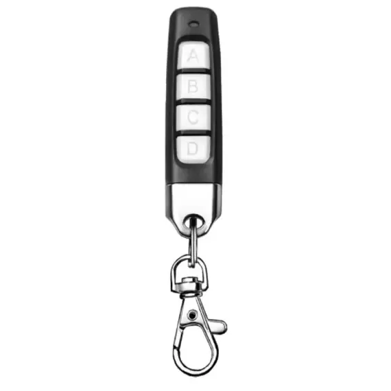 HONNOR SECURITY HS-R131C 4 ezüst gombos tanítható fix és ugrókód kód RF távirányító, 433,92 MHz / 315 MHz