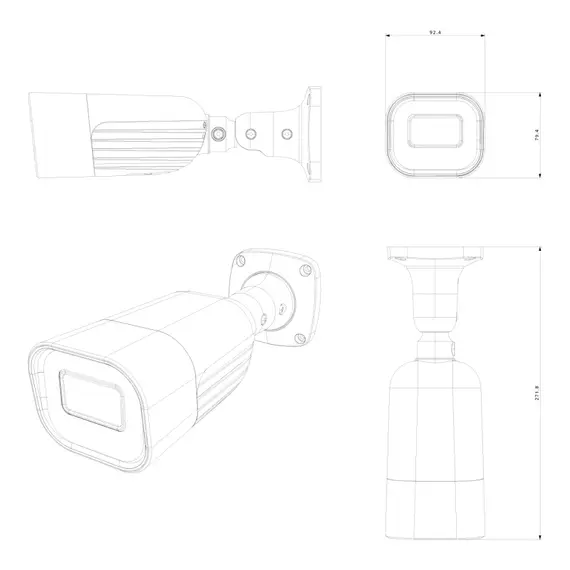 PROVISION-ISR Provision-ISR I6-240LPRN-MVF2 Rendszámfelismerő IP kamera 4MP 2.8–12mm motoros varifokális IP67 PoE IR60m