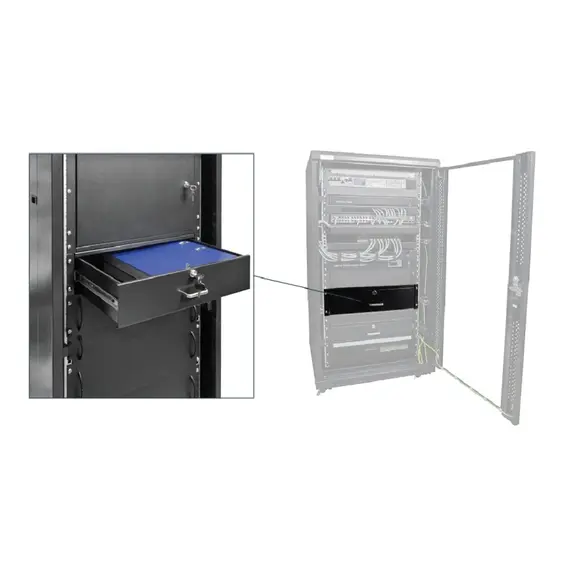 PULSAR rack fiók 3U 19" acél fekete IP20 professzionális kivitel