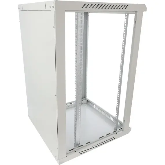 PULSAR 18U 19” RACK szekrény falra szerelhető 600x600 mm IP20 szürke összeszerelhető professzionális kivitel