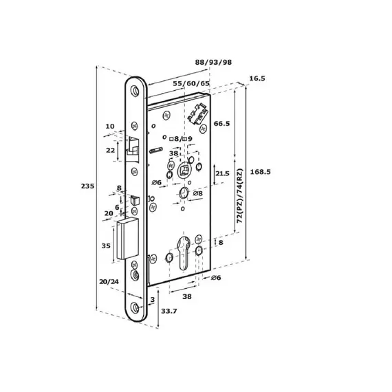 ASSA ABLOY Univerzális zár, két oldalról vezérelhető, NC / NO működés