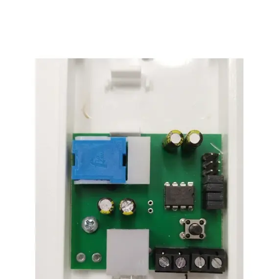 CODEFON kétvezetékes digitális beltéri egység, fehér ház fehér hallgatóval, ajtó nyitó gomb